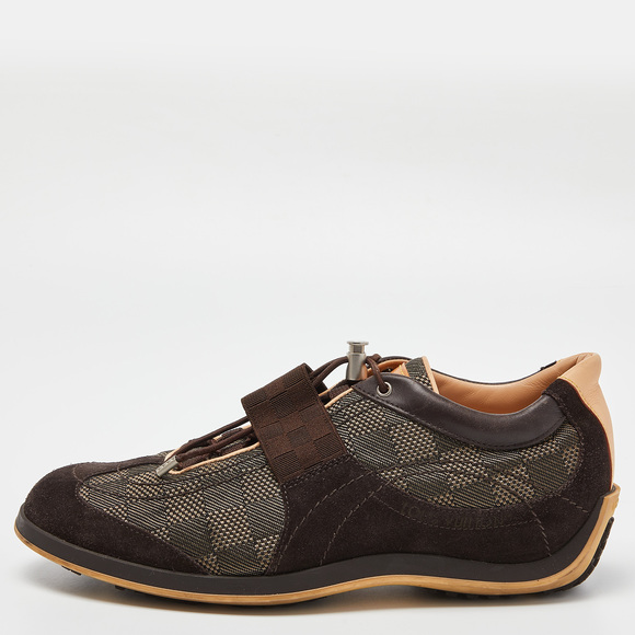 Louis Vuitton Other - Louis Vuitton Brown Nubuck and Fabric Low Top Sneakers Size 41